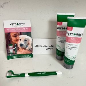 Vet's Best Dog Toothbrush &  Toothpaste Kit - Dog Teeth Cleaning 3.5oz PB flavor